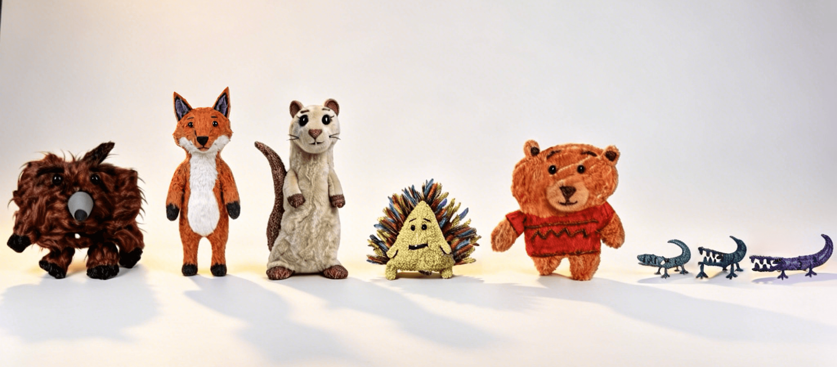 Yizards — Orange Fox, Bear Bear, Miss Moushie, Porkypine, Crunchy, and the Yizards
